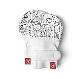 Goumimitts, Scratch Free Baby Mittens, Organic Soft Stay On Unisex Mittens, Stops Scratches and Prevents Germs (3-6 Months, Kinship)