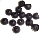 Xcessor Replacement Silicone Earbuds 7 Pairs (Set of 14 Pieces). Compatible with Most in Ear Headphone Brands. Size: Large. Black