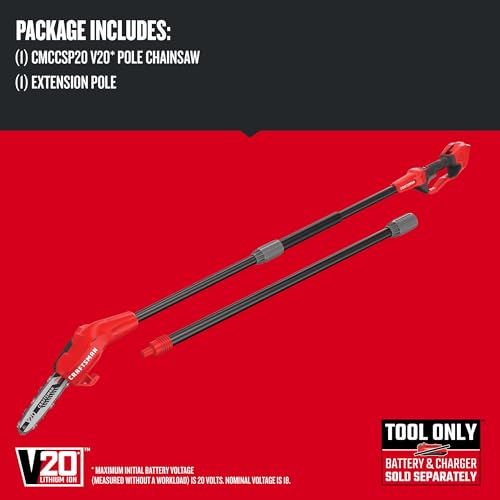 CRAFTSMAN Pole Saw, Pole Saws for Tree Trimming, Cordless V20 Tool-Only Tree photo 11