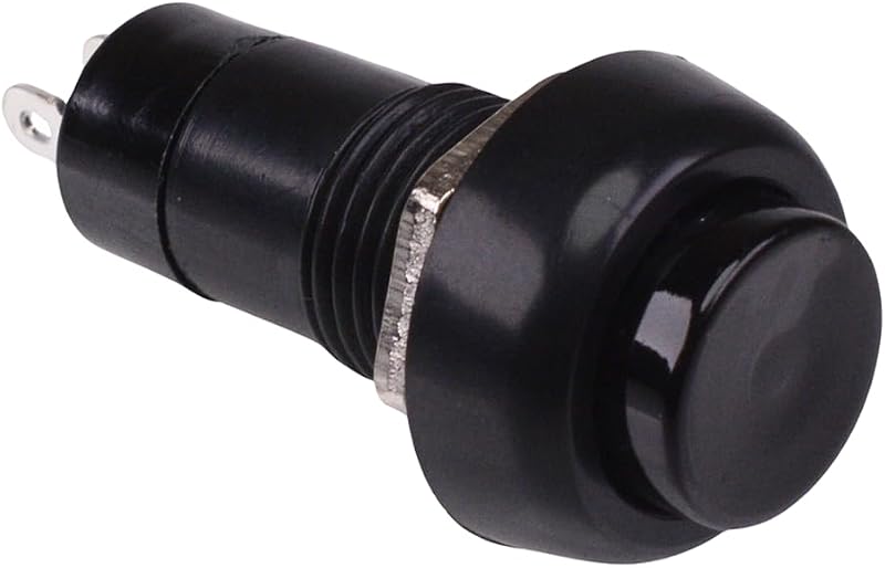 Switch Electronics Black Latching Push Button On/Off SPST 12mm 3A 250VAC