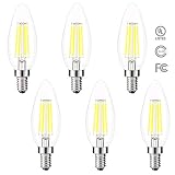 Kohree Candelabra LED Bulbs, 4 Watt 400 Lumen 5000K Daylight White, E12 Led Bulb Base 40W Equivalent LED Edison Filament Chandelier Candle Light Bulb 6 Pack, UL Listed