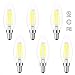 Kohree Candelabra LED Bulbs, 4 Watt 400 Lumen 5000K Daylight White, E12 Led Bulb Base 40W Equivalent LED Edison Filament Chandelier Candle Light Bulb 6 Pack, UL Listed
