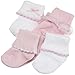 Luvable Friends Ribbed Cuff Girl Socks, 4 Pair, Multi, 6-18 Months