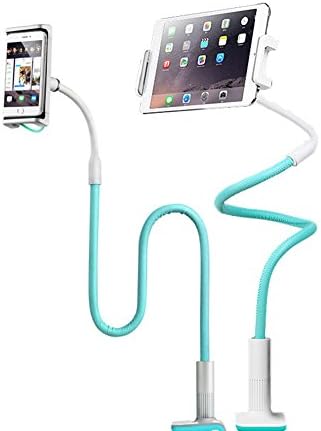 AiTrust Tablet Stand Gooseneck Adjustable 360 Rotating Flexible Leather Strong Holder Long Arm Lazy Bed Table Mount Bracket for iPhone iPad Mini Air Pro 4-12.9inch (Green 120cm)