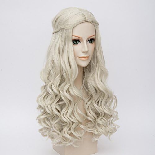 LightInTheBox Cosplay Wig Long Curly Hair Parting Wave Costume (White)