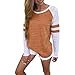 Women's Long Sleeve T-shirt,Toponly Women Ladies Plus Size Patchwork Polyester Splice Clothes T Shirt