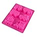 Yunko 6 Cavity Thomas Train and Cute Car Cake Pan Baking Silicone Dessert Chocolate Mold Cookie Mold Pudding Jelly Mold