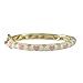 Ivy and Max Gold Finish White Enamel Pink Hearts Girls Bangle Bracelet