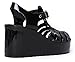Platform Jelly Sandal - Ankle Strap Buckle Shoe - Peep Toe Wedge Heel - Chunky High Heel Open Sandal