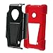 for Nokia Lumia 521 T-Stand Impact Kickstand Hybrid Double Layer Fusion Cover Case Black/Red
