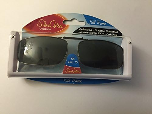 Solar Optics Driving Lens 56 Rec 15 Full Frame Polarized Clip on Sunglasses 100% Uva/uvb Protection