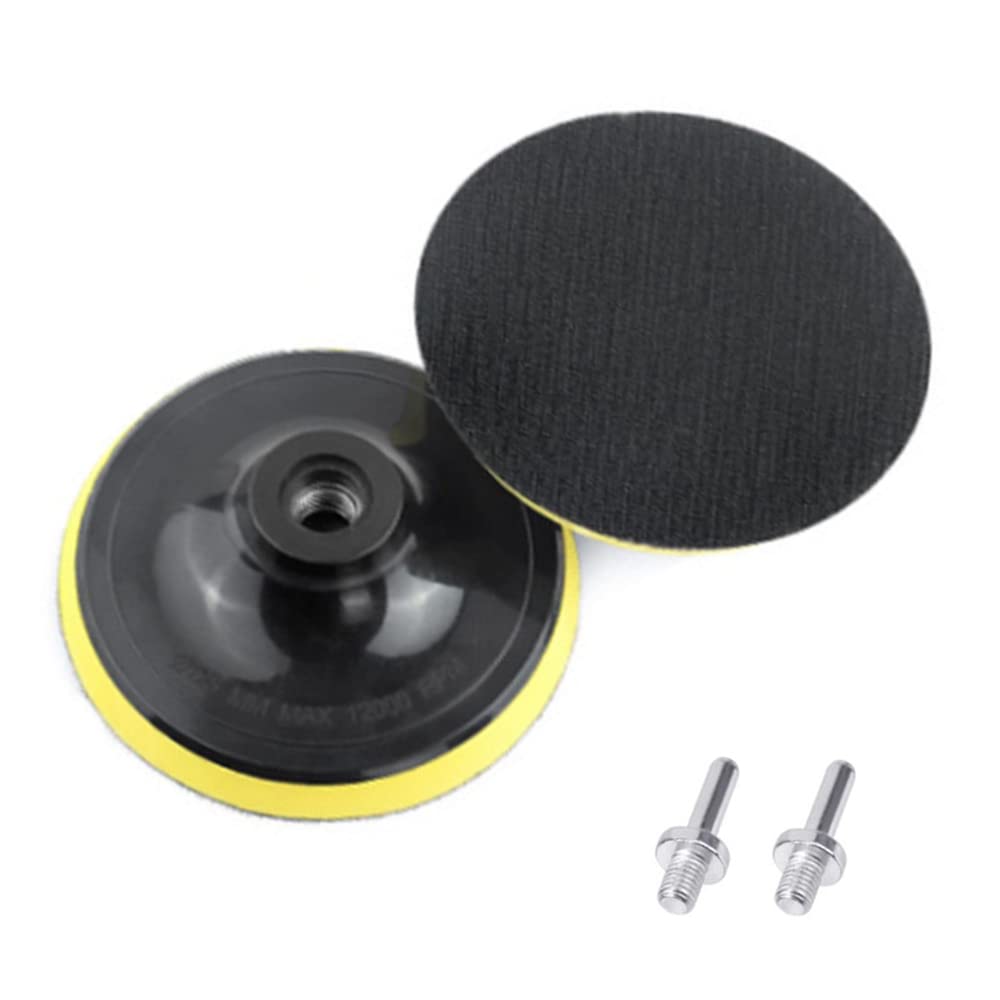 2 Sets Hook and Loop Backing Pad durable Sanding Disc Backing Pad 4-Inch/100mm Sanding Polishing Backer Plate Polisher Sanding Pad with M14 Drill Adapter for Random Orbit Sander Polisher Buffer