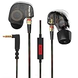 Airsspu Earphones Hi-fi High Resolution Heavy Bass Wired Headsets In-ear Stereo Headphones Earbuds with Microphone(black)