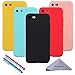 Wisdompro Case for iPhone SE 2022/2020, for iPhone 8, for iPhone 7, Bundle of 5 Pack Extra Thin Slim Fit Soft TPU Gel Protective Phone Case Cover for iPhone SE3/SE2/8/7 -Black, Aqua, Pink, Yellow, Red