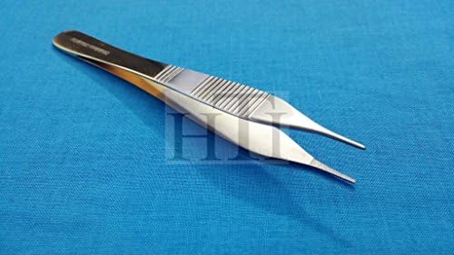 Premium HIGH Grade ADSON Dissecting Dressing Forceps 4.75" Straight Serrated with Gold Handle (HTI BRAND)