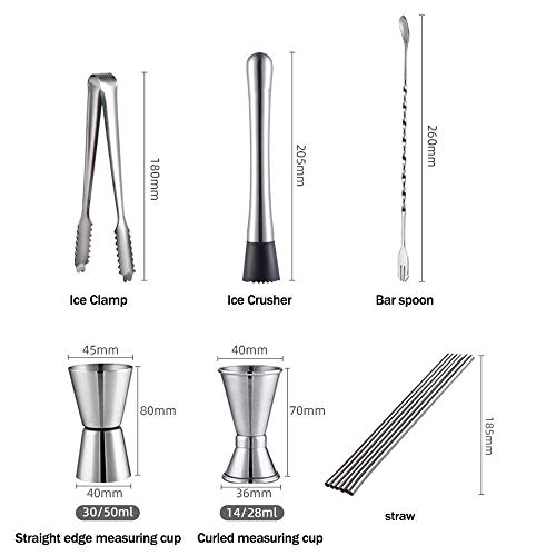 Bartending Making Kit,Barkeeper 17-teiliges Bar-Set Shaker Perfektes Heimwerkzeug mit Zubehör für EIN fantastisches… – Bild 8
