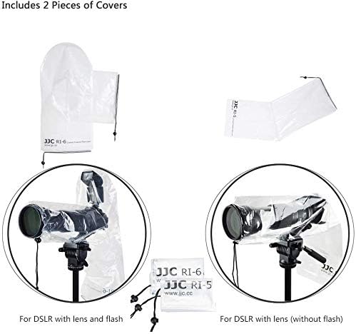 JJC 2-Piece Clear Rain Cover for DSLR Cameras with Lens & Flash, Transparent, Direct Viewing, Multi-Brand Compatibility - Image 5
