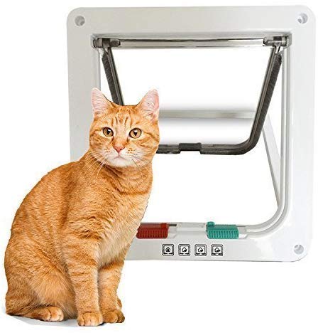 Yosoo Smart Kitten/Dog/Cat Flap Accessory with 4 Easy to Screw-On Installation Positions