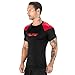 Elite Sports NEW ITEM Standard Short Sleeve Compression, MMA, BJJ, No-Gi, Cross Training Rash Guard (Red, Medium)