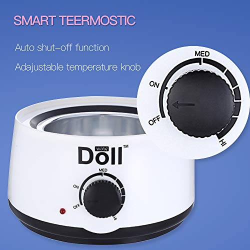 Appareil Chauffe Cire, AIDUE Kit d’Épilation Électrique à la Cire Machine à Épiler Professionnel avec 4x100g Epilation Cire Perles et 30 Spatules en Bois, Idéal pour Femmes Hommes