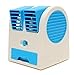 Alytimes Desktop Dual Bladeless Portable Adjustable Angles Scented Air Conditioning Air Cooler USB Electric Mini Fan (Blue)