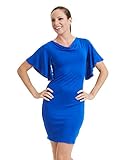 CTC Womens Cowl Neck Short Flutter Sleeve Dress - Made in USA