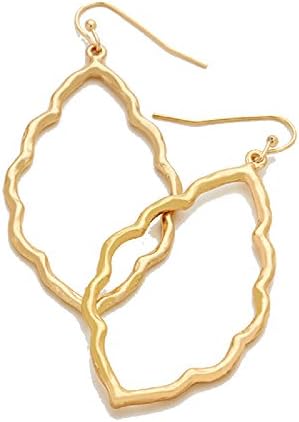 Women's Hammered Moroccan Hoop Gold Tone Earrings.