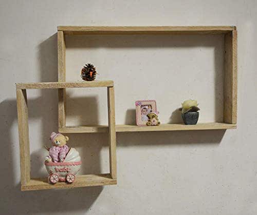 Estante flotante de madera maciza blanco moderno, unidad de pared