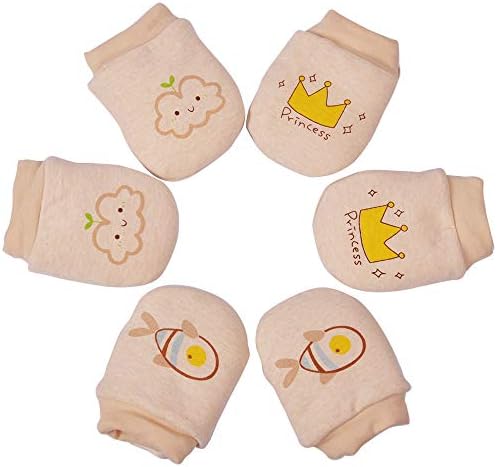 Cunina Infant No Scratch Winter Mittens for 0-12 Months Baby Boys and Girls, Newborn Anti-Scratch Caroset Gloves with Adorable Print for Unisex Toddlers