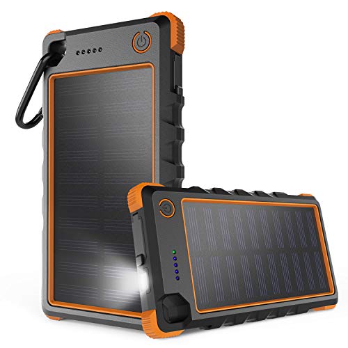 Solar Panel Charger 8000mAh, 12W Solar Power Bank, Portable Backpacking
