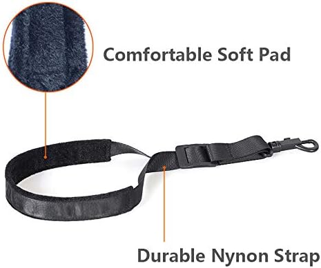 Saxophone Neck Strap Soft Padded Sax Strap for Alto Tenor Saxophone Baritone Soprano Clarinet Horn Music with Thick Swivel Sheepskin Suede Villus Snap Hook - Image 4