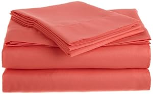 Amazon.com: RAMPAGE Bright Sheet Set, Twin, Coral: Home ...