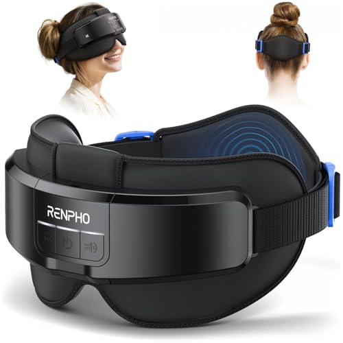 RENPHO Head and Eye Massager with Heat, Massager for Forehead, Back and Temple, Variation and Bluetooth Music, Eye Massager, Strained Eyes, Gifts for Women