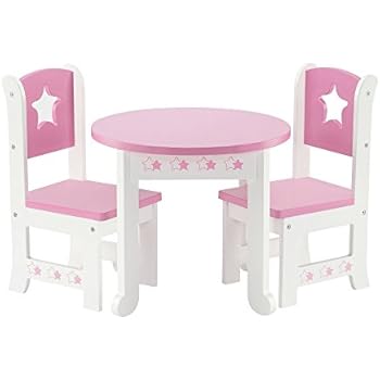Amazon.com: 80 Inch Doll Furniture | Lovely Pink and White Table and ...