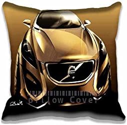 Custom Design Volvo S60 Concept Sketch Pillow Cases Zippered , 20x20 Square Cars Pillowcase - Sketch Cushion Covers Two Size Print