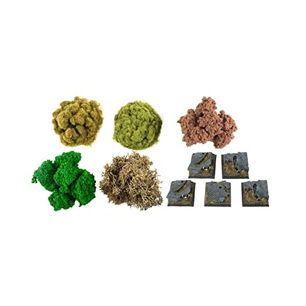 War World Gaming 5 x Quadratische Basen für Miniaturen mit Landschaft Set - 28mm Modellbau Basing Gelände Tabletop… – Bild 3