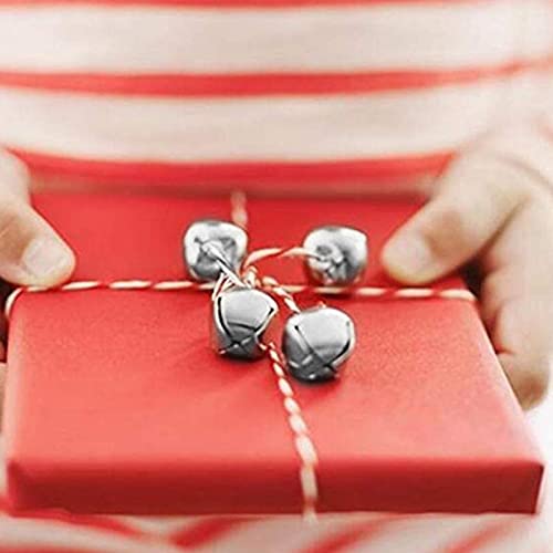 VGOODALL 100PCS Jingle Bells for Crafts, 1 Inch Jingle Bells Silver Jingle Bells Bulk for DIY Project Christmas Party Decor