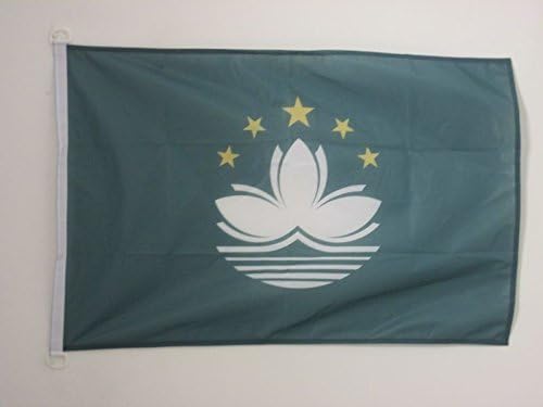 AZ FLAG, Macau Flag, 2x3 Ft, For Outdoor, Macanese Banner Knitted Polyester with Two Plastic Rings, Fade Resistant