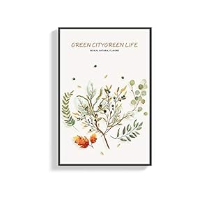 Framed Canvas Wall Art for Living Room, Bedroom Nordic Style Plant Canvas Prints for Home Decoration Ready to Hang - 16x24 inches