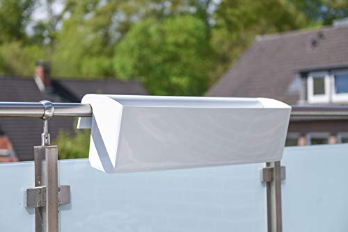 VIVANNO Balkonkasten mit Halterung & Bewässerungssystem BALKONA Classico Weiß 80 cm lang – Bild 6