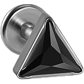 Niaspi 16G Triangle Cubic Zirconia Cartilage Stud Earrings for Women Men G23 Titanium Conch Helix Tragus Studs Earrings Lip Studs Rings Labret Monroe Medusa Piercing Jewelry