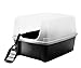 IRIS USA Large Cat Litter Box with Scoop, Open Top Cat Litter Pan, Black