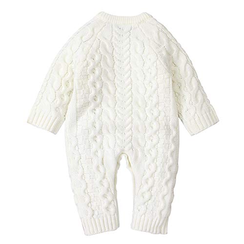 Baby Footies Knit Romper Jumpsuit Lange mouwen Bovenkleding Outfits, Sweater Jumpsuit Winter Knit Romper Kleding voor 0… - Image 3