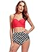 ADFOLF Retro Bikini Swimsuits For Women High Waisted Halter Push Up Bathing Suits Polka L