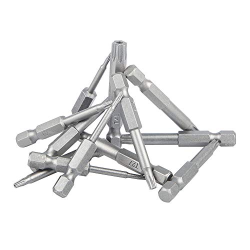 12 Pack Torx Head Screwdriver Bit Set,DanziX 1/4 inch Hex Shank T5-T40 S2 Steel Security Tamper Proof Star 6 Point Screwdriver Tool Kit with 1 Pack Handle - Thumbnail 3