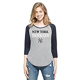 MLB New York Yankees Women's '47 Club Raglan Tee, Slate Grey, Large