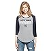 MLB New York Yankees Women's '47 Club Raglan Tee, Slate Grey, Large