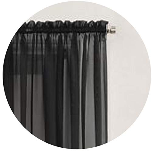 Megachest Woven Voile Slot Top Curtain 2 Panels (black, 78" wideX90 drop(W200cmXH228.5cm))