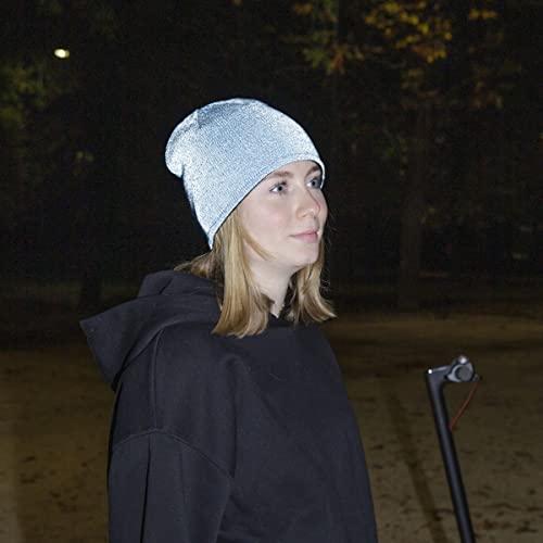 NE.ON! Cappellino Reflective, Cappello Invernale con Tessuto Catarifrangente, Berretto Unisex con Logo Ricamato, Taglia Unica