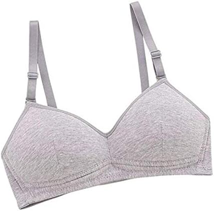 MANJIAMEI Women Teen Girls Thin Cotton Breathable Sports Bra Wire Free Push up Running A-Cup Bra Solid